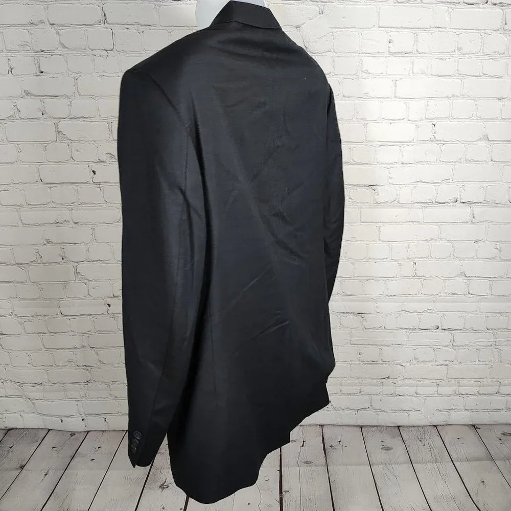 Louis Roth Single Breasted Birds Eye Knit Navy Three Button Mens Blazer Size 44R